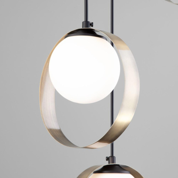 Подвесной светильник со стеклянными плафонами 50205/3 черный / бронза