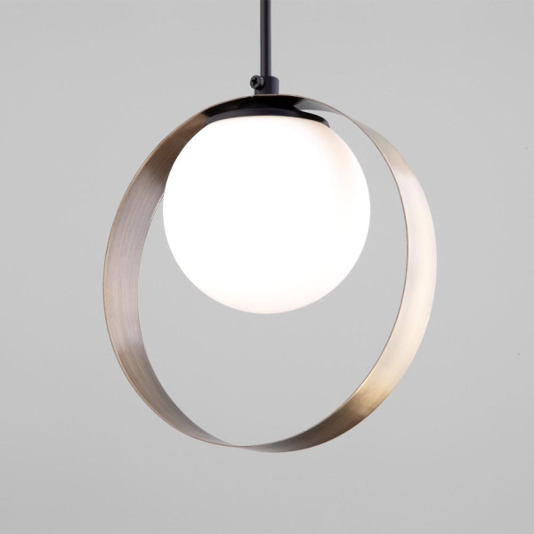 Подвесной светильник со стеклянным плафоном 50205/1 черный / бронза