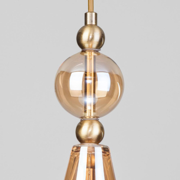 Подвесной светильник со стеклянным плафоном 50202/1 янтарный