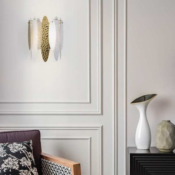 Настенный светильник с фактурным стеклом 326/1 золото