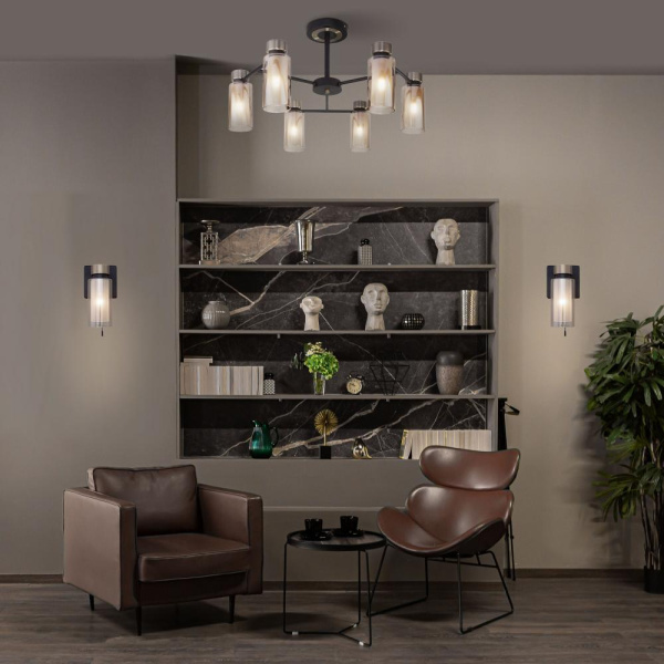 Потолочная люстра со стеклянными плафонами 70115/6 черный