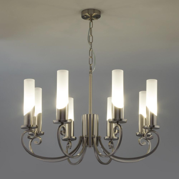 Подвесная люстра со стеклянными плафонами 60117/8 никель