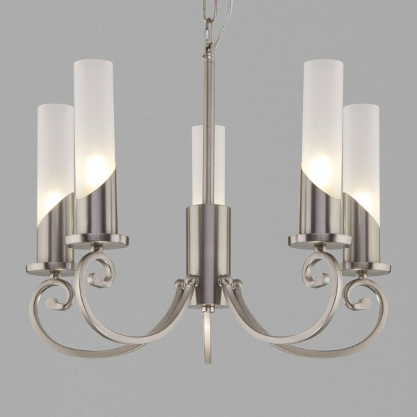 Подвесная люстра со стеклянными плафонами 60117/5 никель