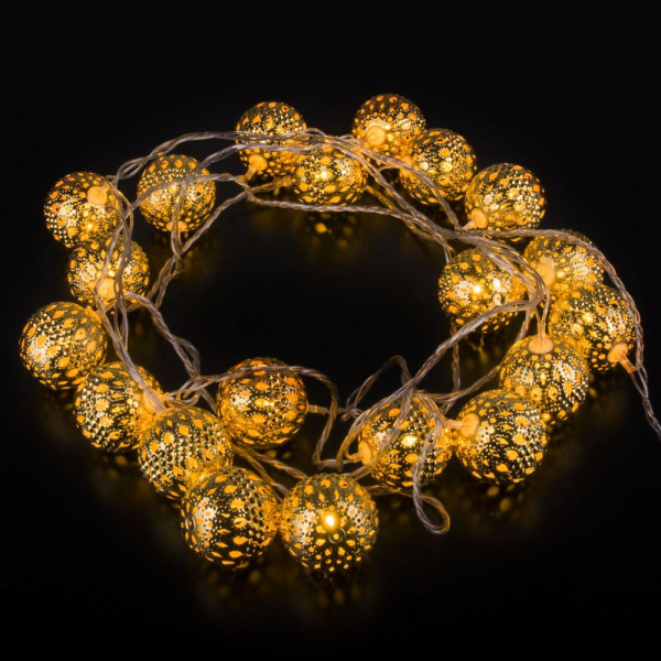Гирлянда нить с мерцанием 2,8 м IP20 400-003 золото / теплый белый
