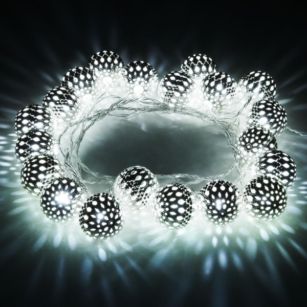 Гирлянда нить с мерцанием 2,8 м IP20 400-003 хром / холодный белый