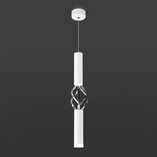 Подвесной светодиодный светильник в стиле лофт 50191/1 LED белый / хром