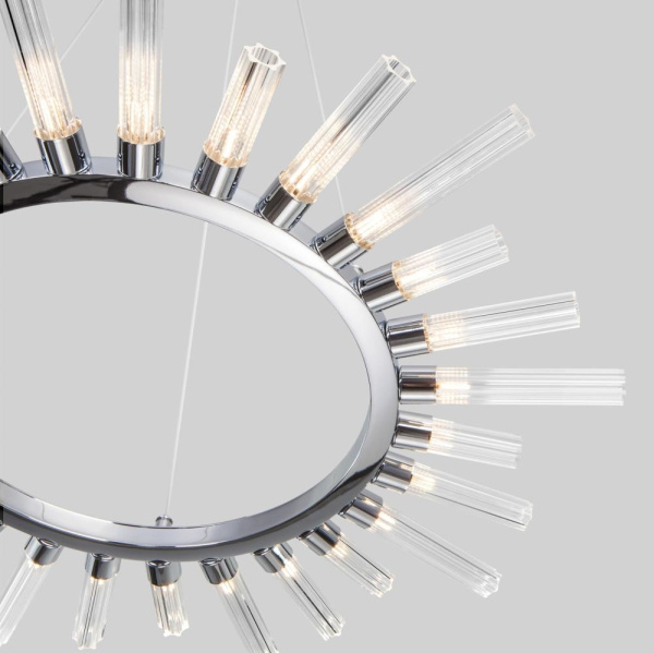 Подвесная люстра со стеклянными плафонами 558 хром