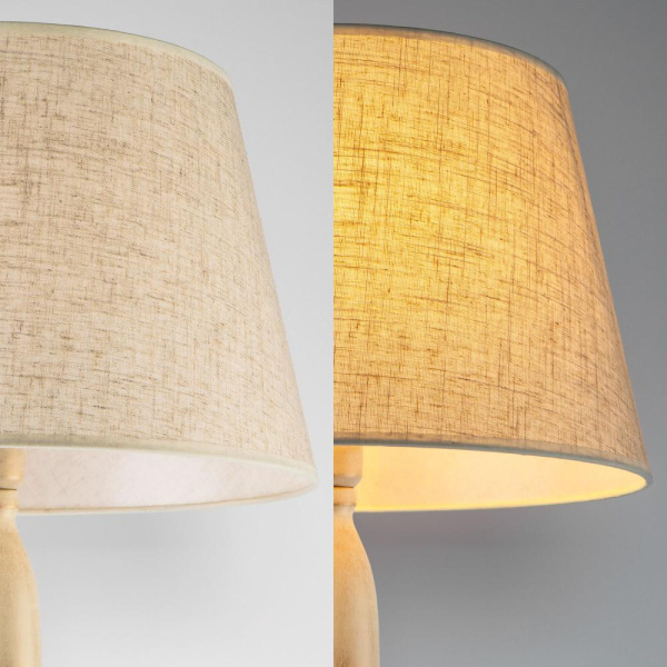 Напольный светильник с тканевым абажуром 01081/1 белый с золотом