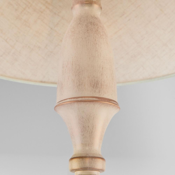 Напольный светильник с тканевым абажуром 01081/1 белый с золотом