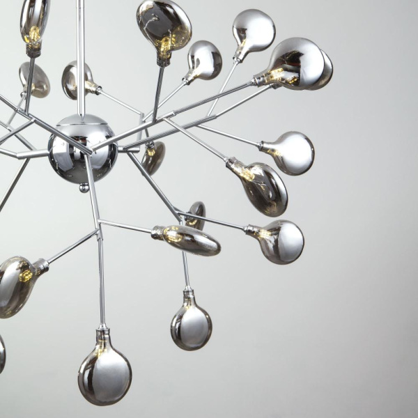 Подвесная люстра со стеклянными плафонами 554 хром / дымчатый