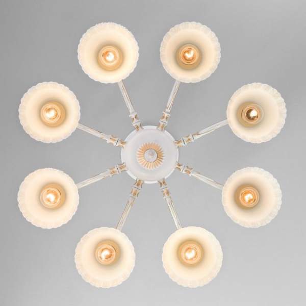 Потолочная люстра со стеклянными плафонами 60107/8 белый с золотом