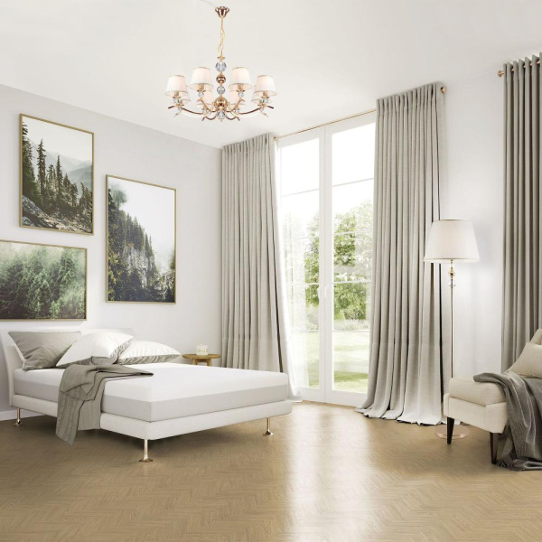 Напольный светильник с тканевым абажуром 01072/1 золото