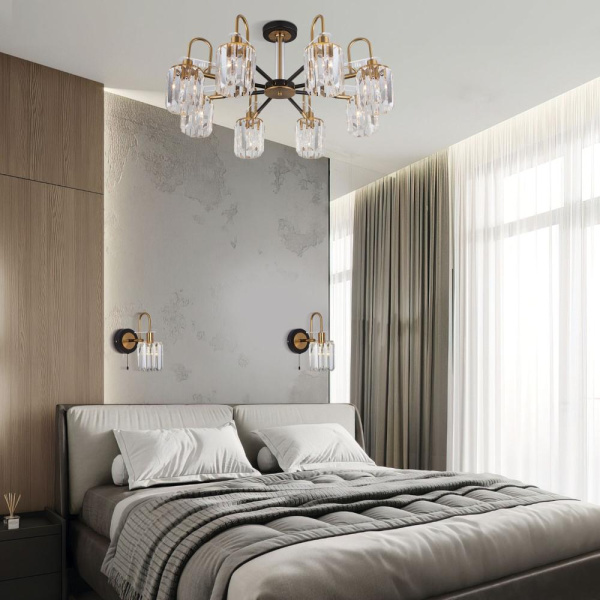 Потолочная люстра с хрусталем 70090/8 черный