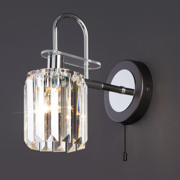 Настенный светильник с хрусталем 70090/1 графит