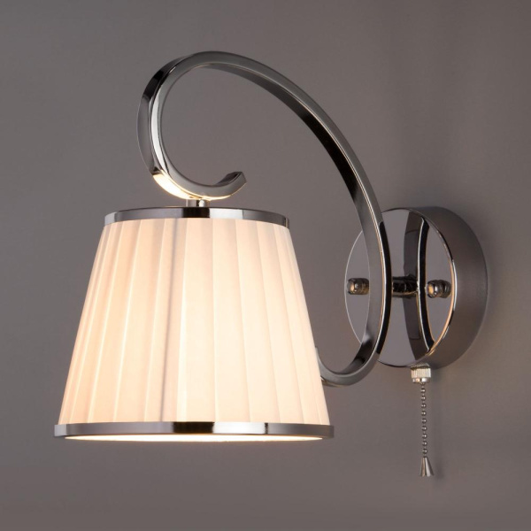 Настенный светильник с тканевым абажуром 60088/1 хром