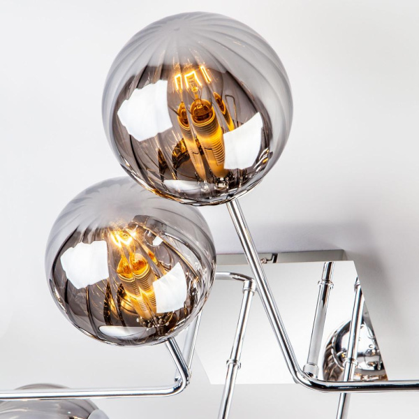 Потолочная люстра со стеклянными плафонами 30140/8 хром