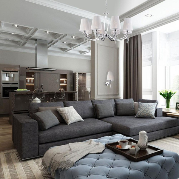 Настенный светильник с тканевым абажуром 60079/1 хром