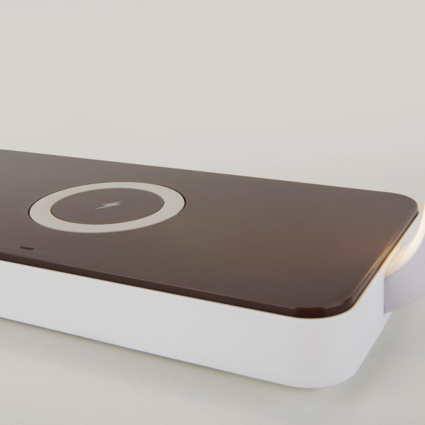 Настольный светодиодный светильник с беспроводной зарядкой и регулировкой яркости 80502/1 коричневый