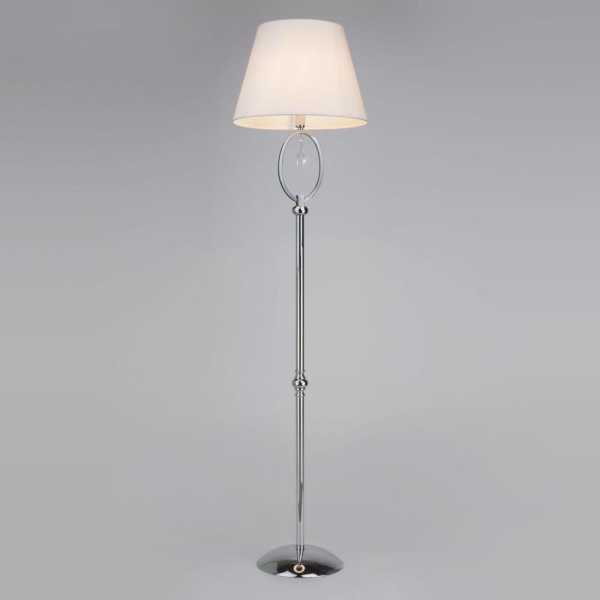 Напольный светильник с тканевым абажуром 01056/1 хром