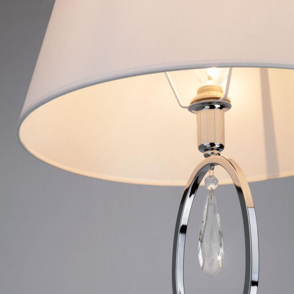 Напольный светильник с тканевым абажуром 01056/1 хром