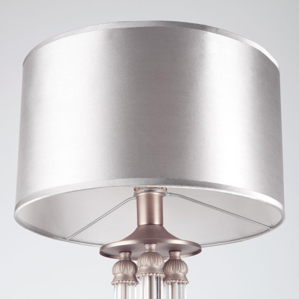 Напольный светильник с тканевым абажуром 01046/1 сатин-никель