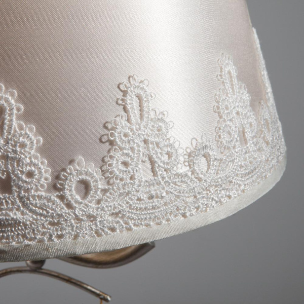 Настольный светильник с тканевым абажуром 01022/1 серебро