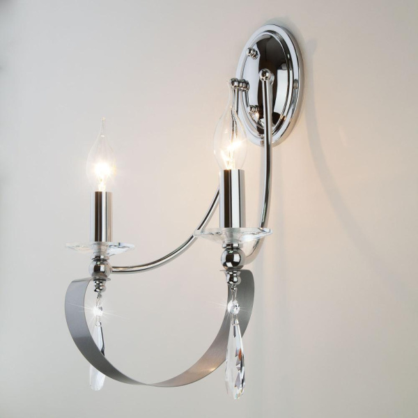 Настенный светильник с хрусталем 60064/2 хром