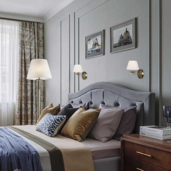 Напольный светильник с тканевым абажуром 01008/1 античная бронза