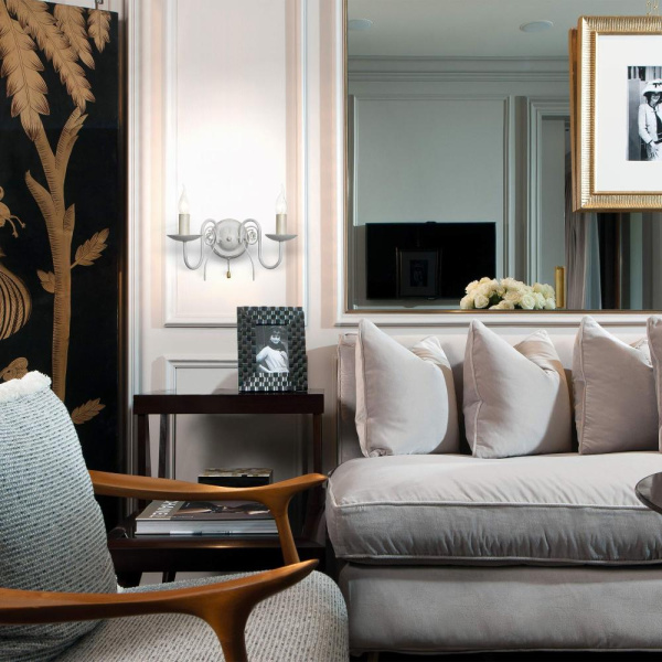 Настенный светильник с хрусталем 60018/2 белый с золотом