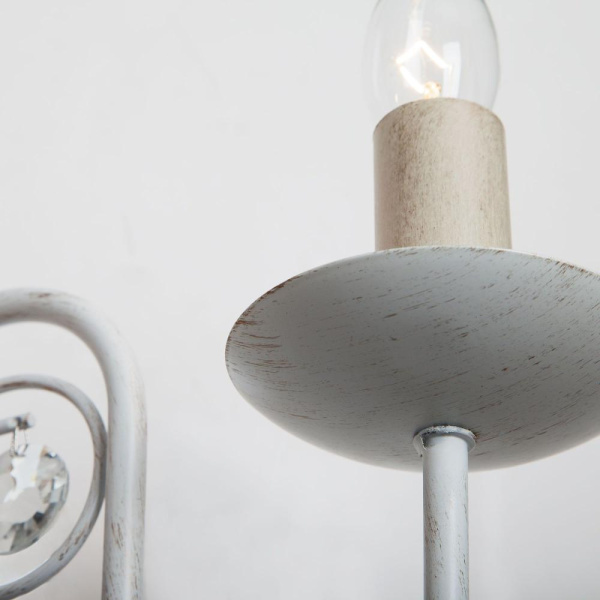 Настенный светильник с хрусталем 60018/2 белый с золотом