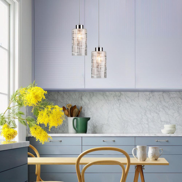 Подвесной светильник со стеклянными плафонами 50002/2 хром