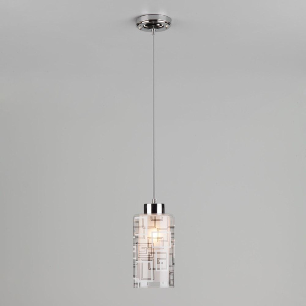 Подвесной светильник со стеклянным плафоном 50002/1 хром