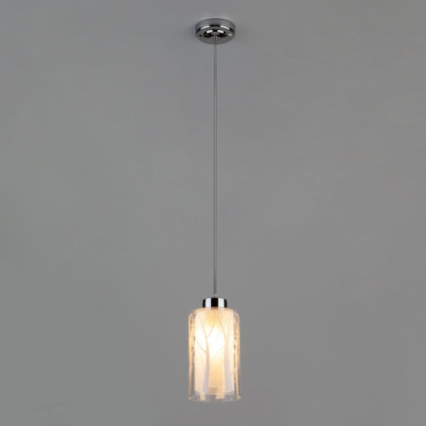 Подвесной светильник со стеклянным плафоном 50001/1 хром
