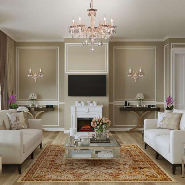 Настенный светильник с хрусталем 3281/2 белый с золотом