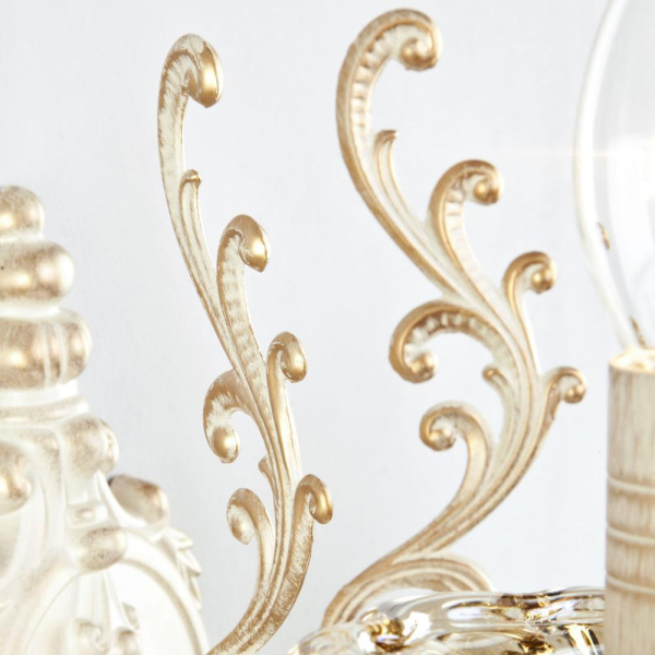 Настенный светильник с хрусталем 3281/2 белый с золотом