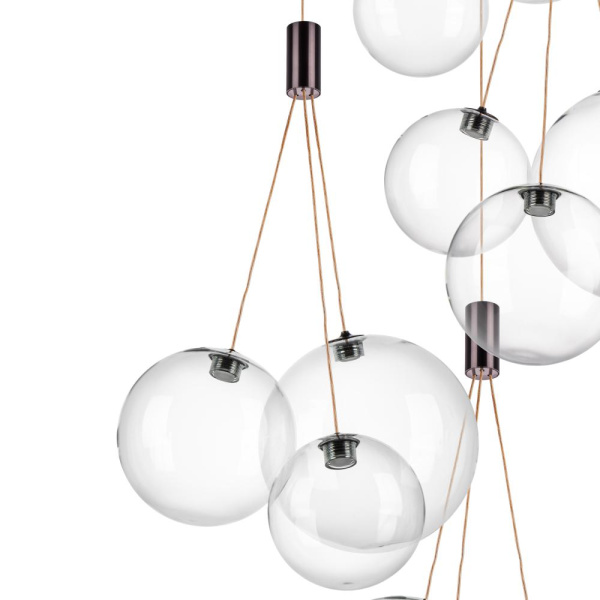 801180 Люстра SFERETTA LED 18х1,35W 1200LM КОФЕЙНЫЙ/ПРОЗРАЧНЫЙ 3000K