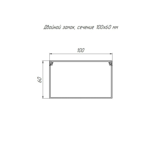 Кабель-канал белый 2-й замок в п/э 100х60 мм (8 м/уп) Промрукав