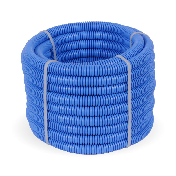 Труба гофрированная ПП лёгкая 350 Н негорючая (НГ) синяя d16 мм (25м/4500м уп/пал) Промрукав