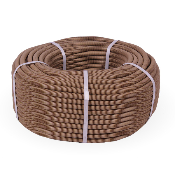 Труба гофрированная ПВХ легкая 350 Н бук с/з d16 мм (100м/5500м уп/пал) Промрукав