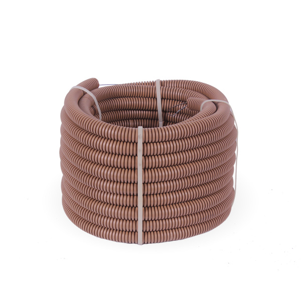 Труба гофрированная ПВХ легкая 350 Н бук с/з d25 мм (10м/1200м уп/пал) Промрукав