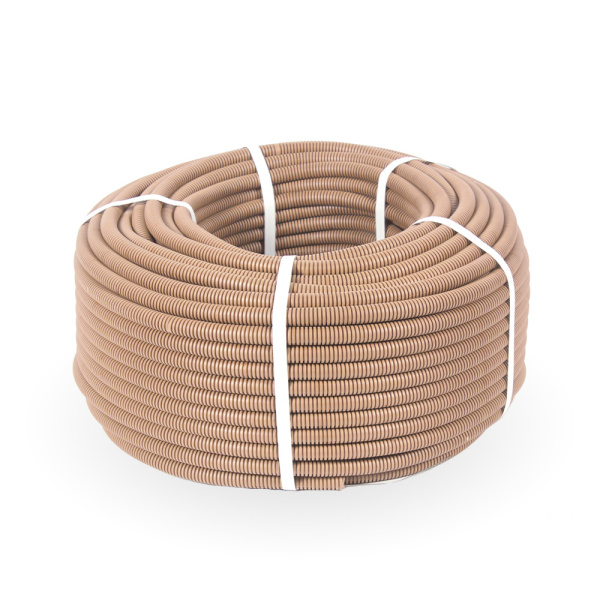 Труба гофрированная ПВХ легкая 350 Н сосна с/з d16 мм (50м/4950м уп/пал) Промрукав