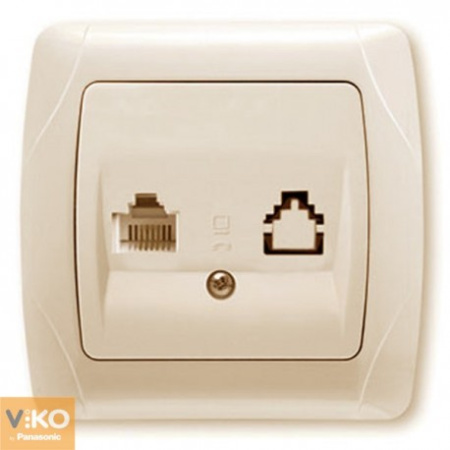 90562013 Розетка телефонная RJ11 крем VIKO Carmen