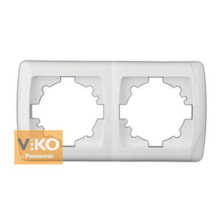 90571102 Рамка 2х горизонтальная белая VIKO Carmen