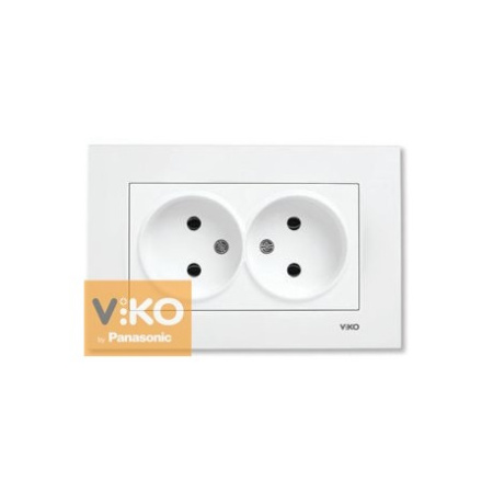 90960055 Розетка 2-я белая VIKO KARRE