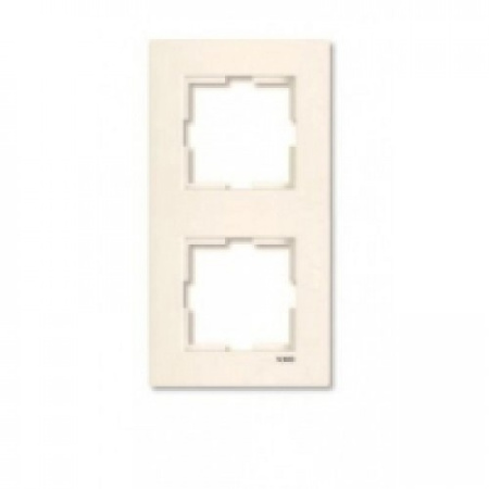 90960231 Рамка 2-местная (вертикальная)  крем  VIKO KARRE