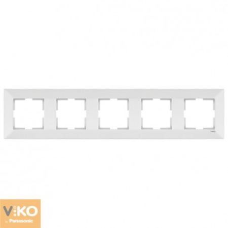 90979005 Рамка 5х горизонтальная белая VIKO MERIDIAN
