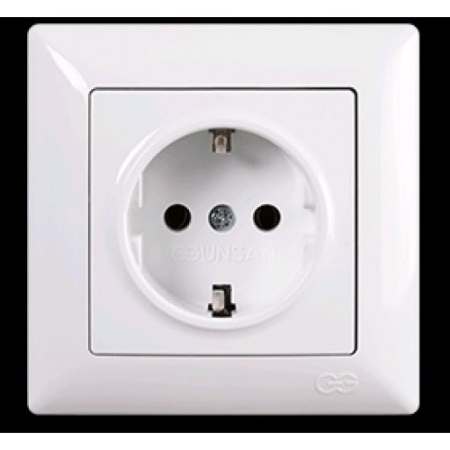 VS2811115 Розетка 1х с заземлением бел.