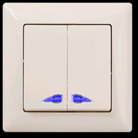 VS2812104 Выкл. 2-клав.с подсветкой крем