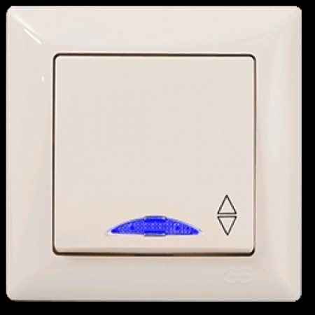 VS2812108 Выкл. 1-клав. проходной с подсветкой крем