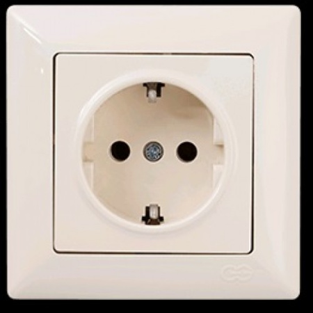 VS2812115 Розетка 1х с заземлением крем